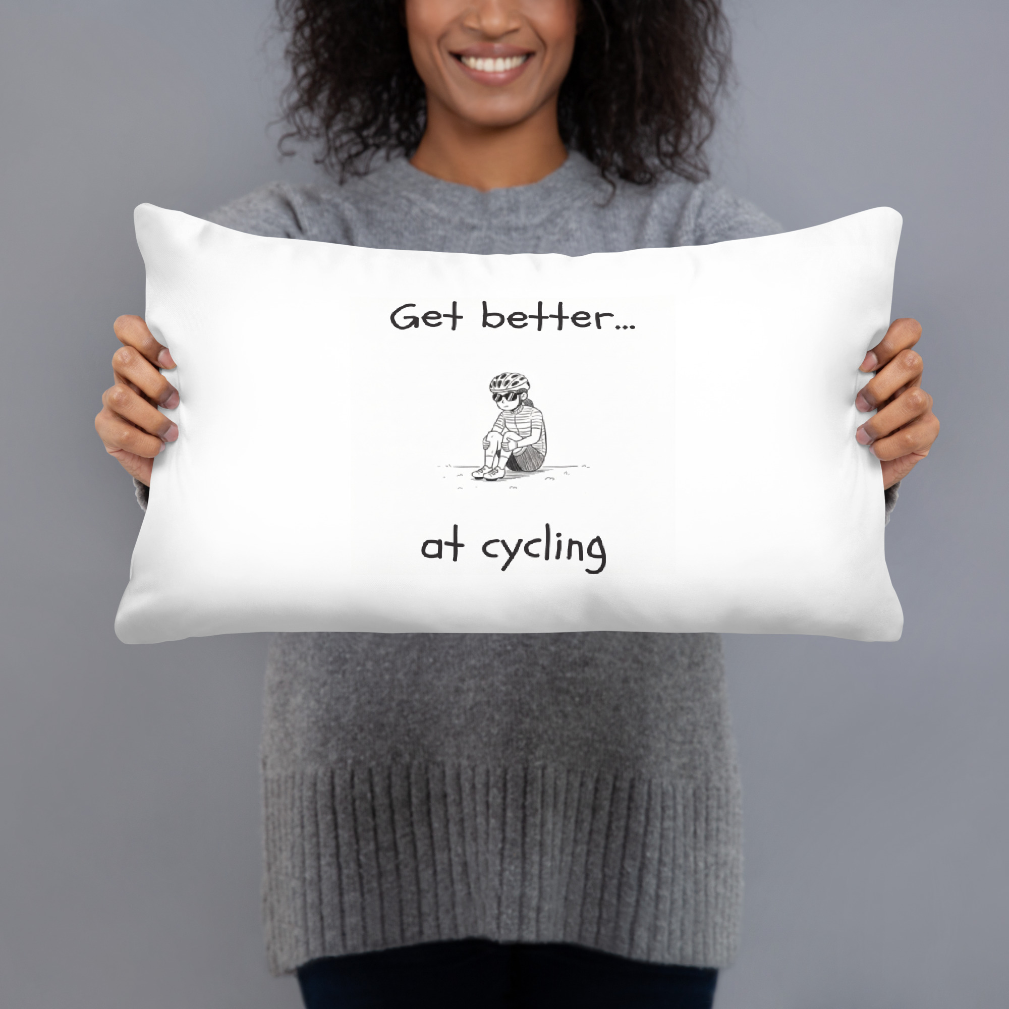 Funny Throw Pillow for Female Road Cyclist - Image 2