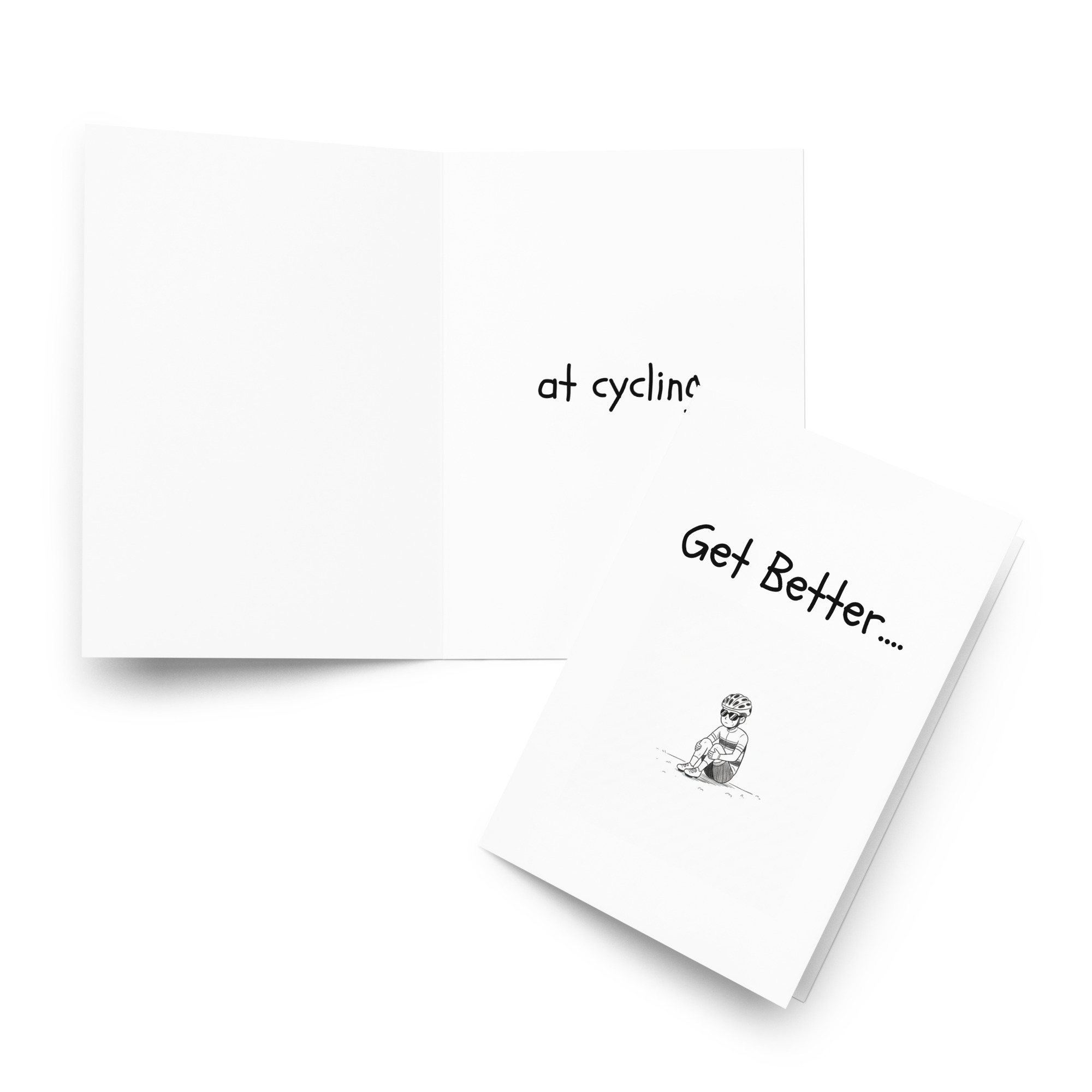 Get Better at Cycling Greeting Card — Funny Cycling Gift for Road Cyclists