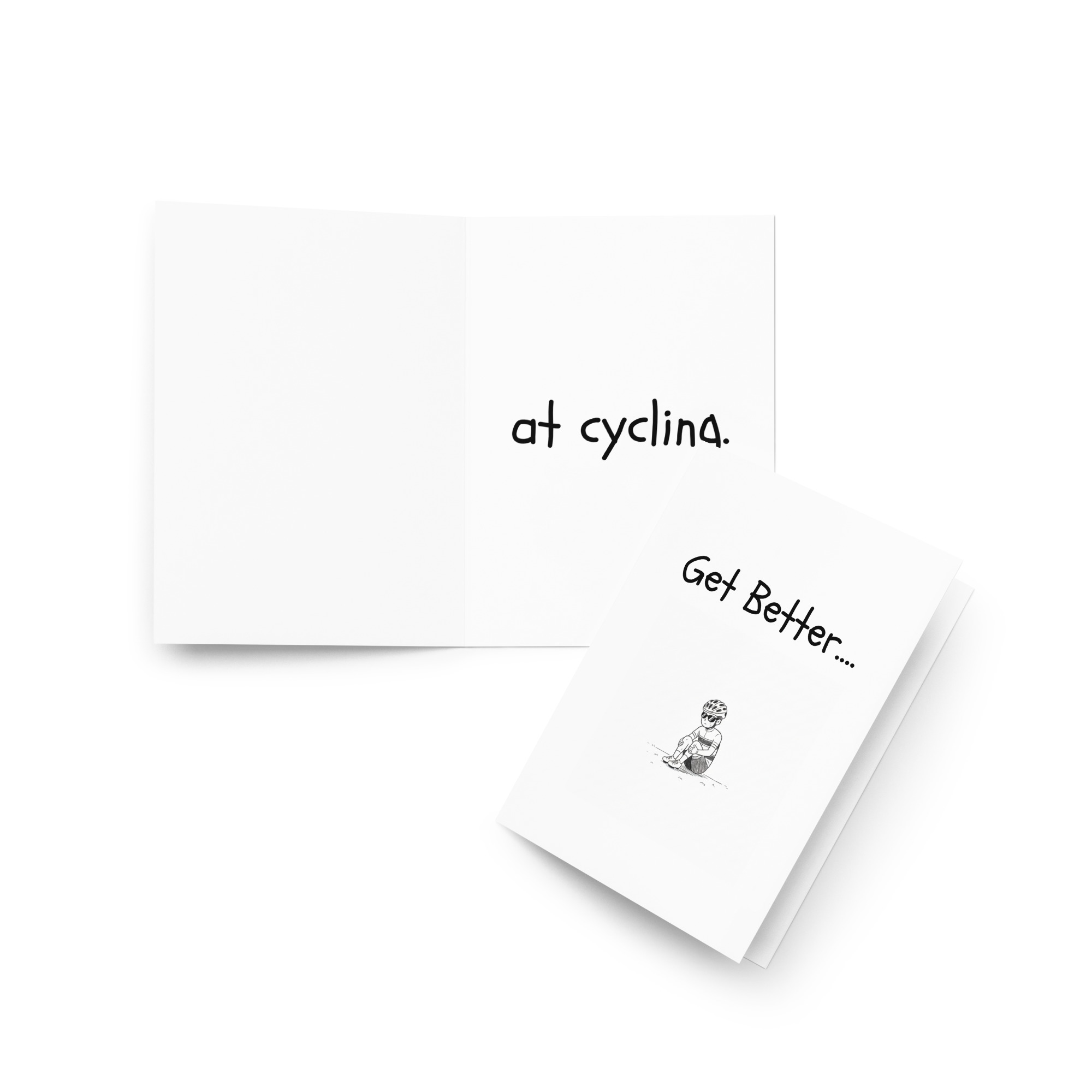 Get Better at Cycling Greeting Card — Funny Cycling Gift for Road Cyclists - Image 2